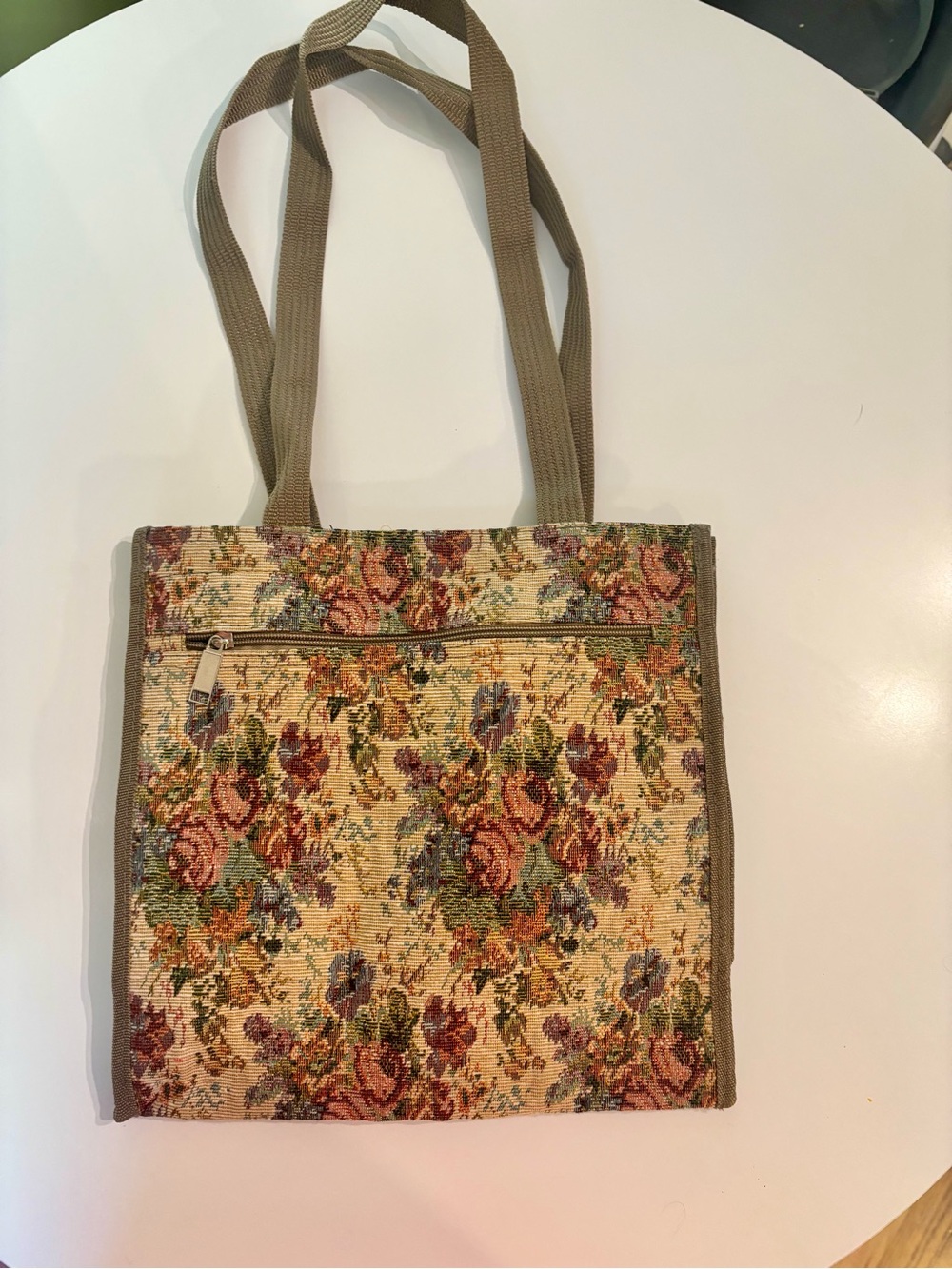 Vintage Floral Tapestry Tote Bag
